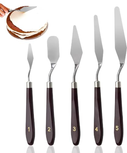 Wzhtuzi Winkelpalette, 5 Stück Streichpalette Set Edelstahl zum Palette küche Creme Spachtel Tortenpalette, Winkelpalette Set für Backen Bestreichen Torten Konditoren Kuchendekoration