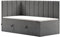 mybed. Boxspringbett Einzelbett Beti Polsterbett mit Kopfteil Jugendbett Kinderbett Dunkelgrau Velours Bonnell Matratze H2 und Topper Bettkasten 120x200 Linke Seite