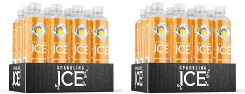 Sparkling Ice, Orange Mango Flavored Sparkling Water - Contains Vitamins- Only 12 calories- No Added Sugar - No Carbs (12 x 500ml Bottles) (Pack of 2)