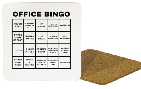 Second Ave Sous-verre humoristique en MDF avec inscription « Secret Santa Office Bingo » pour collègues Blanc