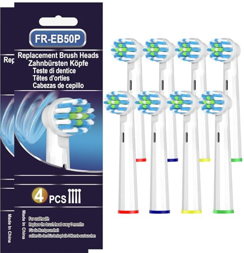 Braun Ersatz-Zahnbürstenköpfe für Oral-B-Ersatzbürstenköpfe, kompatibel mit Pro 1000 Genius X, Smart 1500, Pro 5000 elektrischen Zahnbürsten (ohne IO)