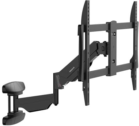 Mount-It! Pull Down TV Mount, Drop Down TV Mount with Gas Spring Arm, Height-Adjustable TV Mount for 37-80 Inch TVs, Full Motion Swivel Tilt Bracket for Fireplace, Fits VESA 600x400, Supports 88 lbs