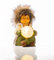 BURI LED Weihnachtsfigur Weihnachtsdeko Winterjunge 12 cm - Figur sitzend mit Schneeball, Licht Deko Weihnachten Junge mit Pelzmütze Winter Dekoration niedlich