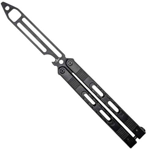 THIRD Butterfly Trainer K2922 - Legales Balisong Trainingsmesser zum gefahrlosen Tricks lernen - Übungsmesser mit stumpfer Klinge