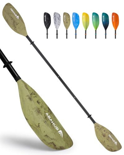 Abahub Remo Kayak Ajustable 230cm a 250cm Pala Doble de Aluminio para Kayak Bote de Remos Canoa Vástago de Aleación de Aluminio Cuchillas de Plástico