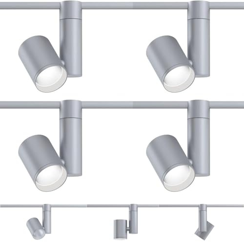 4er Set Paulmann URail Spot Schienensytem Stangensystem 230V Chrom matt inkl. LED Leuchtmittel (95545.04 Zeuz 39° Neutralweiß)