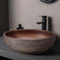 homary Vasque de salle de bain ronde en céramique de 38,1 cm – Lavabo de style rétro élégant en céramique pour salle de bain moderne et classique