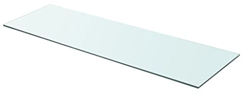 HaoChrymec Regalboden aus Hartglas, Transparent, 90 x 30 cm, Schwebendes Regal für Wand, Küchenregal Wand, Badezimmer Regal, Bücherregal Wands, 8 mm Glasstärke