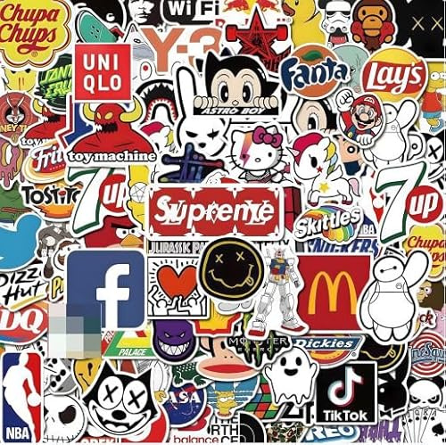 200 pezzi di adesivi in vinile in stile graffiti, adesivi decorativi, adesivi con design graffiti cool per adulti, stickerbomb per laptop, skateboard, valigia, casco, auto, bicicletta, cellulare