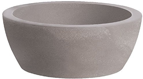 hydroflora 63001620 Vaso a Ciotola Nicoli Thetis, Diametro 40, Altezza 16 cm, Colore Grigio Cenere Opaco