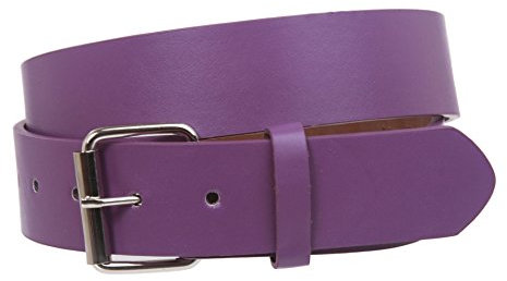 Ceinture de jean en cuir uni de 1 1/2 (38mm) à clip avec boucle à rouleau, violet, M (86/91 cm)