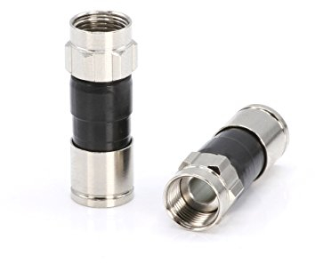 THE CIMPLE CO Koaxialkabel-Klemmverschraubung – 10 Stück Stecker – für RG6-Koaxialkabel – mit Wetterdichtungs-O-Ring und wasserdichtem Griff