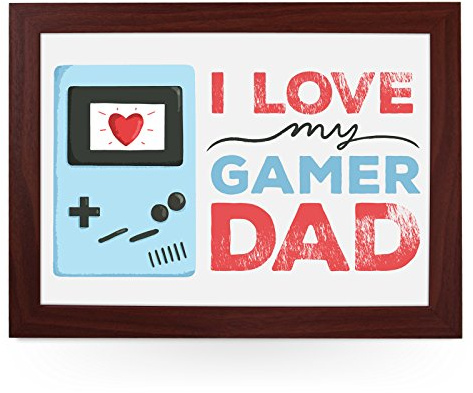 Portable Lap Desk Tray (Gamer Dad/Father's Day) Handmade Wooden Frame, Beanbag Cushioned Bottom | Computers, Laptops, Meals, Food | L0743 Brown