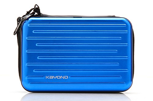 KAYOND Anti-shock Silver Aluminium Carry Travel Protective Storage Case Bag for 2.5 Inch Portable External Hard Drive HDD USB 2.0/3.0 (Blue)