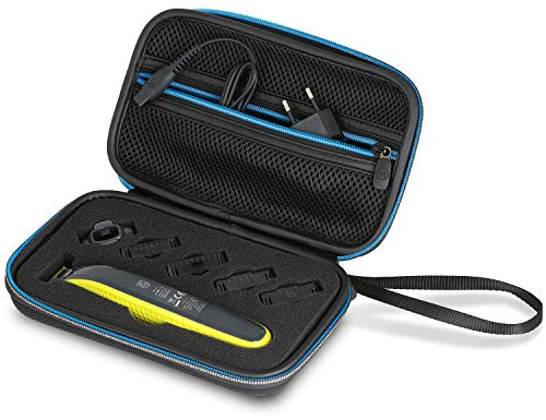 Wicked Chili Tasche kompatibel mit Philips OneBlade Rasierer QP2530/30, QP2630/30, QP2520/30, QP2520/20 Reise Case, One Blade Schutzhülle, Etui mit Zubehör Fach (schwarz)
