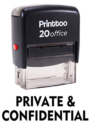 Printtoo PRIVATE & CONFIDENTIAL Selbstfarber Stempel Buromaterial Individuelle Stempel - Schwarz