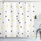 ABAKUHAUS Modern Duschvorhang, Polka Dots Geometrisch, mit 12 Ringe Set Stielvoll Modern, 175x200 cm, Weiß Gelb Grau