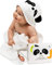 JM Toalla Bebe con Capucha - 100% Bambú Orgánico, Ultra Suave y Hipoalergénico, 35x35 Pulgadas, Grueso y Absorbente 500gsm, Regalo Bebe Recien Nacido Niño, Con Caja de Regalo y Toallita – Panda
