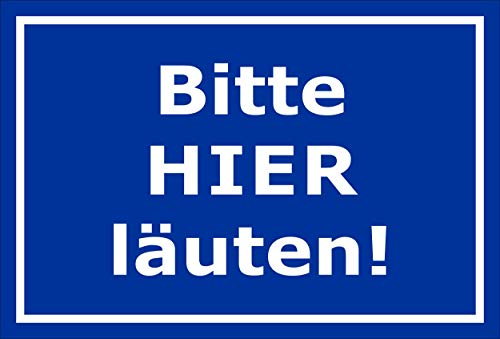 Melis Folienwerkstatt Schild - Bitte Hier läuten - 15x10cm | 3mm Aluverbund – S00085-134-F 20 VAR