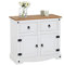 IDIMEX Buffet Salle à Manger Campo en Bois Massif L 87 cm avec 2 Portes battantes et 2 tiroirs spacieux, Style Mexicain, Meuble de Rangement, Structure Robuste et Finition élégante, Blanc et Brun