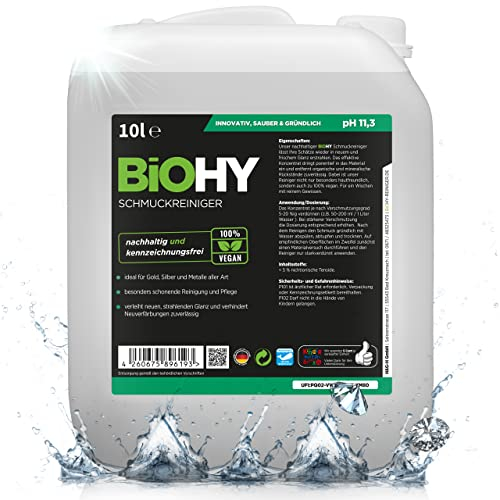 BiOHY Jewellery Cleaner (10l Canister) | Concentrate for Every ultrasonic Device | Sustainable and Gentle Cleaning for Watches, Spectacles and Jewellery (Schmuckreiniger)