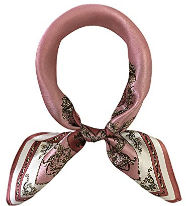 FONYVE Foulard carré 100% soie de mûrier pour femme, léger, 53 x 53 cm, Small
