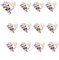 14 Stück Happy Mother's Day Cake Topper Mama Buchstaben Kuchen Topper Kuchen Topper Deko Party Kuchen Dekoration für Muttertag (Blumen-Herz)