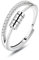 Deyanse Anxiety Ring, 925 Sterling Silber Anti Stress Ring, Bead Spinner Angst Ringe für Frauen Damen, Silber Zirkonia Angstring Verstellbar ringe, Offen Einstellbar Fidget Ring Anti-stress Ring