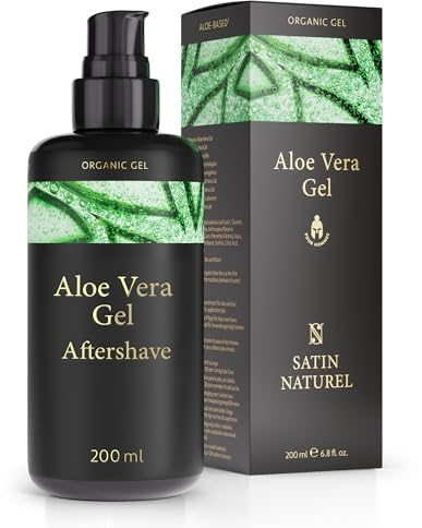 Satin Naturel After Shave Hombre 3:1 – a base de Aloe Vera Gel - Crema Hidratante Facial Hombre + Gel Pelo – Serum Acido Hialuronico - Cara y Contorno de Ojos - Regalos Originales Para Hombre