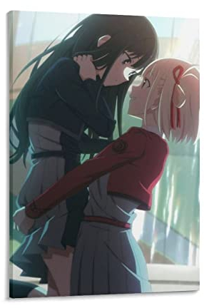 Anime Lycoris Recoil Poster Kunstdruck Wandbild Foto Paint Poster Hängende Bild Familie Dekor 40 x 60 cm