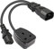 CERRXIAN 1FT C14 to C13 + UK Outlet Socket Y Splitter Power Cable,IEC 320 C14 Male to C13+UK Female AC Conversion Cable