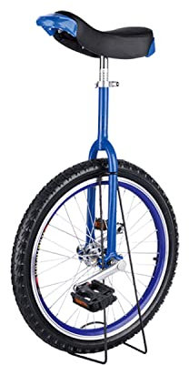 Einrad-Reifen, Chrom, Einrad, Trainings-Stil, Radfahren, mit Ständer, Radfahren, Outdoor-Sport, Fitness, Training, Gesundheit, 45,7 cm, Blau