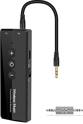 Bluetooth 5.2 Transmitter Receiver, 3-in-1 TV Bluetooth Transmitter for Headphones,Bluetooth Network Adapters with 3.5mm AUX Stereo Output for TV/Home Stereo/Headphones/Speakers/Smartphone