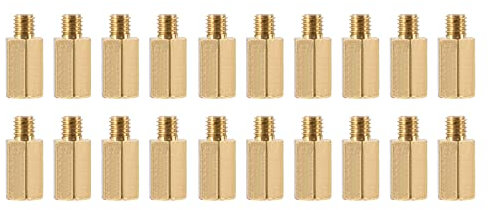 YOKIVE 20uds M3 Separación Tornillos, Latón Hexagonal PCB Separadores, Mantener Altura Consistente, Excelente para Base Placa (Dorado Tono, 8mm+3mm)