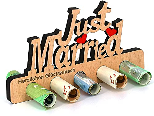 Giftota - Originelle Geburtstag Geldgeschenk Holz - Geldgeschenk für Just Married - Brautpaare Geschenk - Geschenke aus Holz - Geschenke für Freunde, Familie, Liebhaber