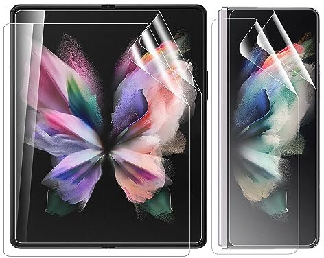 Foebxxs [2 Pièces Hydrogel Protecteur d'écran pour Samsung Galaxy Z Fold 3 / Samsung Galaxy Z Fold3 5G, Souple Haute définition Transparent TPU 3D Film [sans Bulles][Anti-rayures] [Non Verre Trempé]
