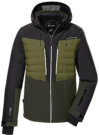 killtec Herren Skijacke/Funktionsjacke mit abzippbarer Kapuze und Schneefang KSW 56 MN SKI JCKT, dark moss, 3XL, 38710-000