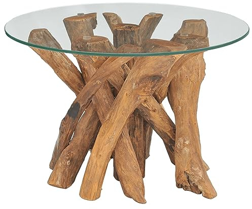 LAPOOH Table Basse Bois Flottant de Teck Massif 60 cm,Table Basse,Table Basse Salon,Tables Basses De Salon,