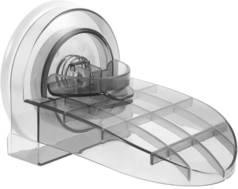 HEMOTON Plastik Dusch-Fußstütze mit Ablage, Luftpumpen-Saugnapf Dusche Fußablage, Ohne Bohren, Rutschfest Duschfußpedal, Duschfußstütze Fußstütze Dusche zum Rasieren von Beinen