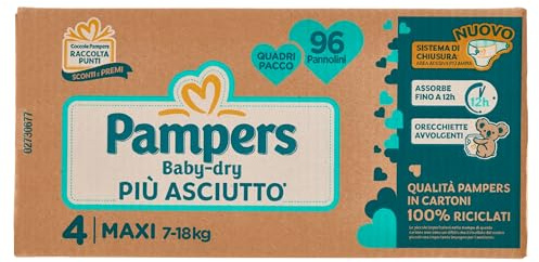 Pampers Baby-Dry Maxi 96 Stück, Größe 4 Maxi 7-18 kg