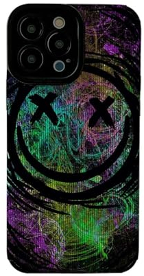 VIPAVA Coole Farbe Graffiti Smiley Face Handyhülle für iPhone 14 11 12 13 Pro XS Max MiNi 6 S 7 8 Plus X XR SE Lustige weiche Silikonhülle, Smiley, für iPhone 12Mini