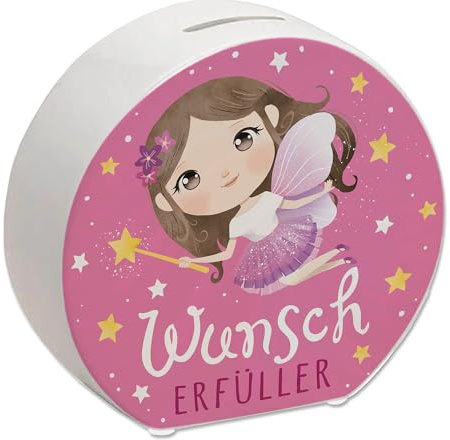Fee Spardose mit Spruch Wunscherfüller Prinzessin Magie Taschengeld Wunschbox Mädchen Kind Kinder Zauberhafte Geschenkidee