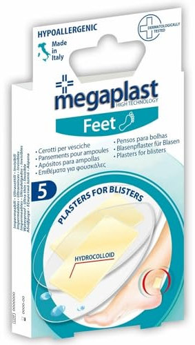 5 pansements hydrocolloïde pour ampoules aux pieds ou aux mains, grand format, dimensions : 70 x 38 mm