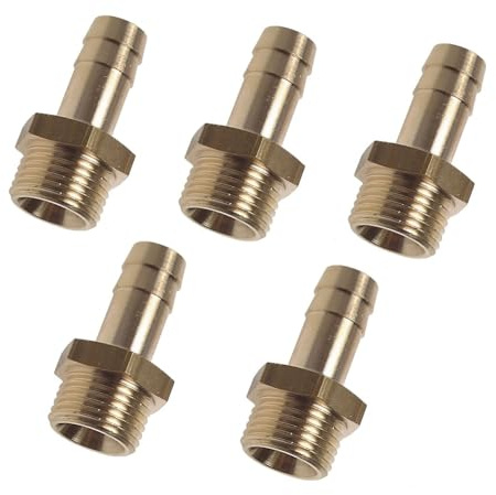5 x Gewindetülle Schlauchtülle Einschraubtülle Leitungsverbinder Messing versch. Größen (SchlauchinnenØ: 6mm Gewinde: M5)