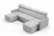 LIKMA Asche Ecksofa Neli mit Schlaffunktion und Bettkasten 274 x 91 x 162 cm, Sofa U-Form, Schlafsofa, Verstellbare Kopfstützen, Wohnlandschaft, Schlafcouch, Moderne Sofas & Couches Stoff: Cloud 81
