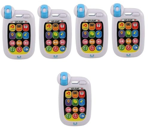 KOMBIUDA 5 Stück Arabisch Lernmaschine Spielzeug Telefone Beleuchtetes Telefon LED Kindertelefon Handy Kleinkind Smartphone Dummes Telefon Für Kinder Kleinkind Telefon Spielzeug