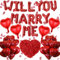Will You Marry Me Deko - 542 Stück Rot Will You Marry Me Buchstaben Folienballon Banner Herz Ballons Künstliche Rosenblätter Für Valentinstag Geständnis Jubiläen Hochzeit Geburtstag Dekoration