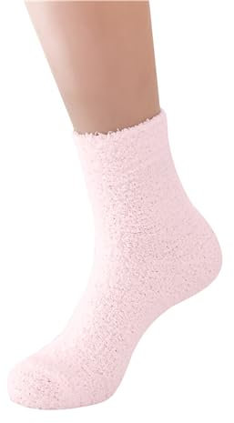 Weiche Urlaubssocken für Damen 2024, flauschige Hausschuhe, warm, weich, Winter, Plüsch, Schlafsocken, rutschfeste Socken, rose, Einheitsgröße