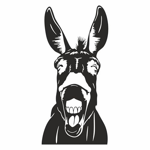 AMA SHOP Aufkleber Esel lustig schwarz | geeignet für Helm Auto Motorrad | Aufkleber | Leidenschaft Motorrad