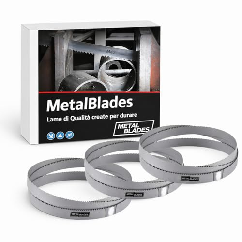 Lot de 3 lames de scie à ruban 1140x0.65x13 mm professionnelles – pour métal (fer, acier), compatibles avec scies à ruban PMB 1100, MBS 1100, MBS 1200, TE-MB 18, R2103 –14/18 TPI (Les plus populaires)